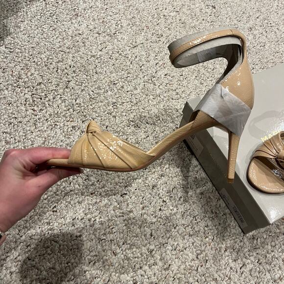 NEW Mark Fisher Brodie Heels Sz 11 Womens Ankle Strap Bow Detail Formal Natural - Picture 7 of 7